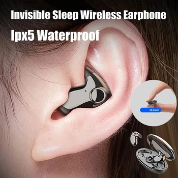 Mini Neredzams Miega Bezvadu Austiņas Bluetooth 5.3 Slēptās Earbuds, IPX5 Ūdensizturīgs Trokšņa Slāpēšanas Touch Kontroli Austiņu X55