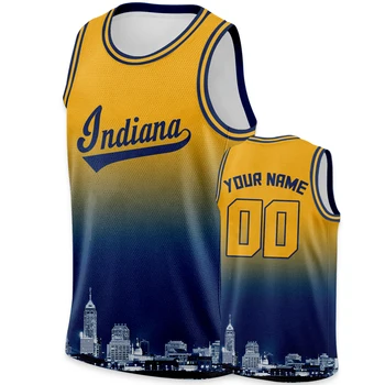 Indiana Basketbola Jersey Vīriešiem Pasūtījuma Komanda Blūze Personalizētu Dzeltena Grozu Tshirt Mājas Sportwear Top Komfortu Piedurknēm