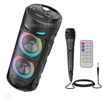 30W Pārnēsājamie Bluetooth Bezvadu Skaļrunis Slejas Liela Jauda Stereo, Subwoofer, Bass Puse Skaļruņi ar Mikrofonu Ģimenes Karaoke USB