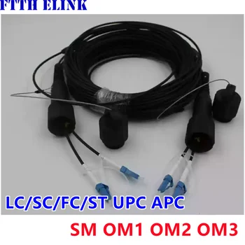 200mtr 2C TPU 3,0 mm LC-LC Fiber optic Patch cord LSZH OM1 OM2 OM3 2core ūdensizturīgs SM MM Bruņu Āra kabelis FTTH FTTA džemperis