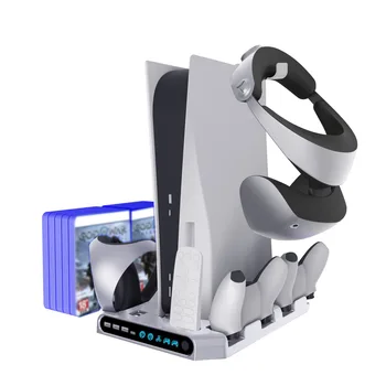 par PS5 Konsoles Dzesēšanas Bāzi PS VR2/PS5 Roktura Turētājs Uzlāde ar Disku Glabāšanas Ķivere, Austiņas Mount Spēļu Piederumi
