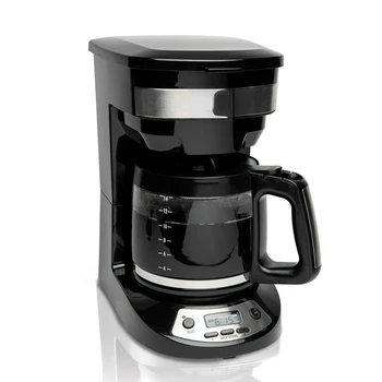 14 Kauss Programmējams Kafijas automāts, Melns, 46295C Kafijas automāts Aukstā brūvēt kafijas automāts Piena tvaika putotāju Espresso kafijas automāts C