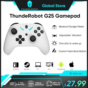 ThundeRobot G25 Bluetooth Gamepad Wireless Vadu Vibrācijas Spēle Kontrolieris ar Turbo Funkciju, Windows PC, Smart TV Džoistiki