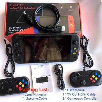 PS7000 Retro Spēļu Konsoli ar 2 spēļu vadāmierīces 7 Collu HD 32GB/64GB 6000+ Klasiskās Spēles PS1/CPS/NES Portatīvo Rokas Spēle Spēlētāji