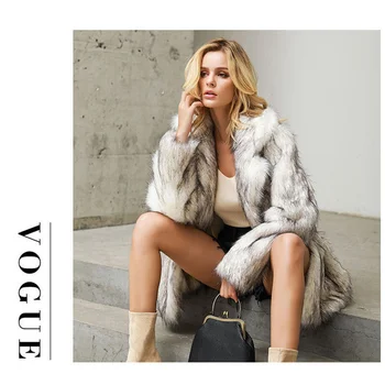 2023 Modes Faux Fox Kažokādas Mētelis Sievietēm Ziemā Silts Luksusa Kažokādas Jaka Plus Lieluma Outwear Sieviešu Mēteļi, Vestes Bēša