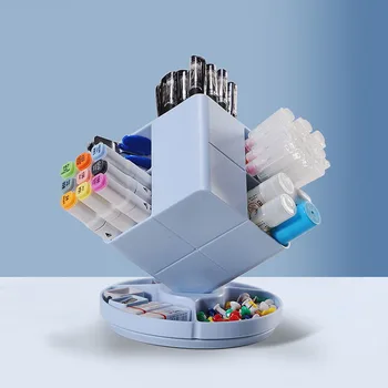 Radošā Magic Cube 360° Rotējoša Pildspalvu Turētājs Liela Jauda, Gudrs Zīmuli Uzglabāšanas Kaste Darbvirsmas Organizators Skolas, Biroja Kancelejas Preces