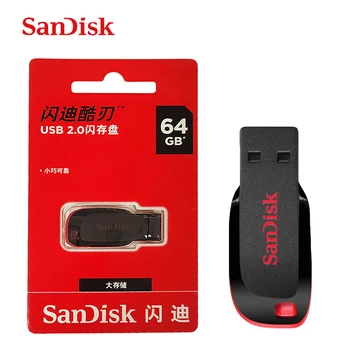 SanDisk USB 2.0 Flash Drive 16GB 32GB 64GB, 128GB Mini Pildspalva Diskus Stick U Diska, USB Atslēgu Pen drive PC SDCZ50