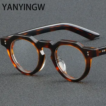 Vintage Kārta Acetāts Brilles Rāmis Vīriešu Tuvredzība Optisko Recepšu Brilles Rāmis Sievietes Luksusa Zīmolu Brilles