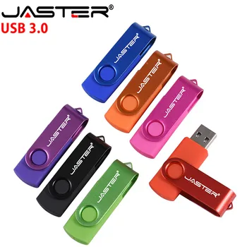 JASTER Plastmasas 11 Krāsas Grozāms USB 3.0 Flash Drive 64GB lielu Ātrumu Pendrive 32GB Ūdensizturīgs U Diska 16GB Atmiņas karte 8GB