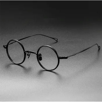Dizainers Retro Kārtu Tīra Titāna Briļļu Rāmis Vīriešiem Sieviete Brilles Sievietēm, Optisko Briļļu Zilā Gaisma Briļļu Rāmji