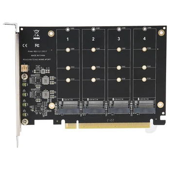 4) Ostas M. 2 NVMe SSD diska PCIE X16M Taustiņu, Cietā Diska Converter Lasītājs Paplašināšanas Karti, 4 x 32Gbps Pārsūtīšanas Ātrums (PH44)