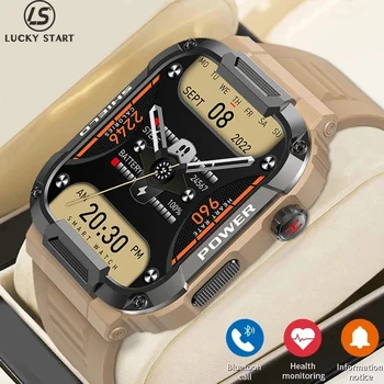 LUCKYSTART Smart Skatīties Vīrieši Bluetooth Zvanu Smartwatch HD Ekrāns 7 Dienas Akumulatoru Dzīves IP68 Sirds ritma Monitors Fitnesa Sporta Watche