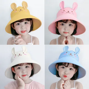 Bērnu tukšs top cepure,trušu saules cepure,vasaras meitene baby liels malām, saules cepure,zvejnieka cepure,gudrs, 1-8years veci zēni un meitenes