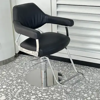 Profesionālās portatīvo hidraulisko pacēlāju vīriešu frizētava krēsls melns. salons mēbeles, salons, frizētava krēsls