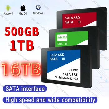2.5 Collu SATA.3 SSD disks 1 TB 2 TB Flash Iekšējo Cieto Disku SSD M. 2 NGFF ātrgaitas Sssd sata 4tb hd Cieto Disku, lai Notebook/Laptop/Ps5