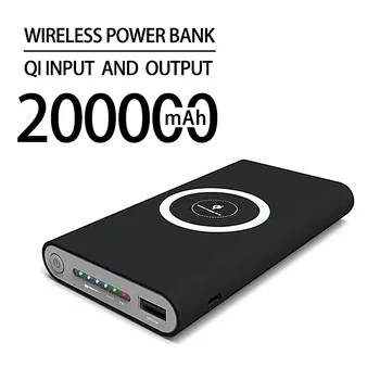 Bezmaksas Piegāde Power Bank 200000mAh Portatīvo Bezvadu Lādēšanas 2 USB Tālruņa ExternalBattery ChargerPoverbankfor Iphone un Android