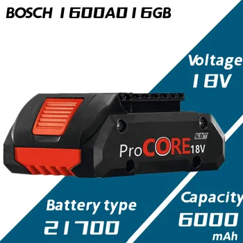 Modernizētas 18V 6000mAh Li-ion Akumulatoru Procore 1600A016GB par Bosch 18 Volt Max Bezvada elektriskais Instruments,Urbjmašīnas, 2100 Šūnas Iebūvēts