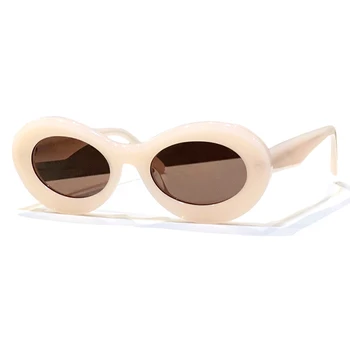 Augstākās Kvalitātes Elegants Stils Ovālas formas Saulesbrilles Acetāta Rāmis Vintage Sieviešu Saulesbriļļu Dizainers Luksusa UV400 Proection Brilles