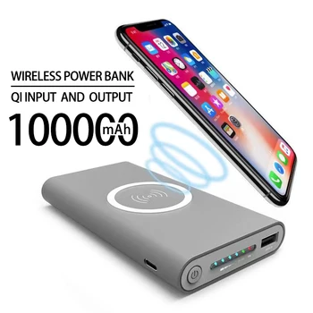 Wireless Power Bank Ātrās Uzlādes 100000mAh Portatīvo LED Displejs Ārējo Akumulatoru HTC PowerBank
