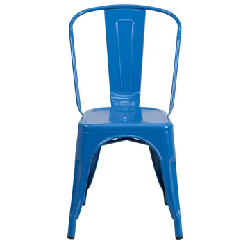 Tirdzniecības Kvalitātes Metāla Iekštelpu, Āra Paaugstināma Krēslu, Zils Ēdināšanas Krēsls Modernā Pusdienu Galda Restorānā Krēslu Ziemeļvalstu Krēsls