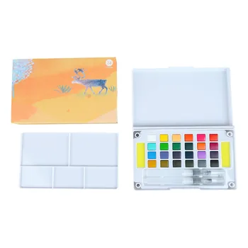 Akvareļu Krāsu Plaši Izmanto Akvareļu Krāsu Komplekts Spilgtu Krāsu, 24 Krāsas, Praktiski Rakstīšanai Bērniem