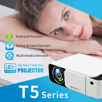 T5 Mini Projektoru, Audio Portatīvo Projektoru Home Media Pilnas Augstas Izšķirtspējas Atbalsts, WiFi USB/AV/HDMI-saderīgam/Screencast