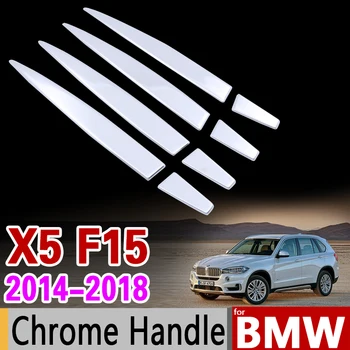 BMW X5 F15 2014 - 2018 Chrome Nerūsējošā Tērauda Uzlīmes Durvju Roktura Apdare Komplekts 4Dr 2015 2016 Piederumi Car Styling