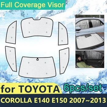 Pilnībā Segtu Saulessargi Toyota Corolla E140 E150 2007~2013 Automašīnas Saules Aizsardzības Vējstikli Sānu Logu Sejsegu Shaby Piederumi