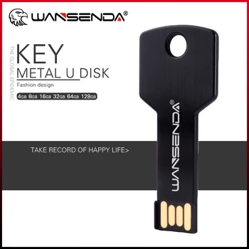 WANSENDA USB Flash Drive Taustiņu Dizains Pen Drive 8GB 16GB 32GB 64GB, 128GB Ūdensizturīgs Pendrive USB 2.0 Flash Drive, Memory Stick