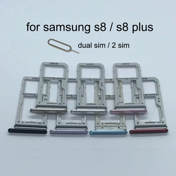 Dual SIM Kartes Adapteri Samsung Galaxy S8 Plus G950 G950F G955 G955F Sākotnējā Tālruni Mājokļu Jauns Micro SD atmiņas Kartes ligzda Slots Turētājs