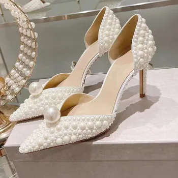 Sieviešu augstpapēžu kurpes ir pirmā izvēle sexy pārī pie līgava banquetsl kurpes ar aitādas oderi un balts