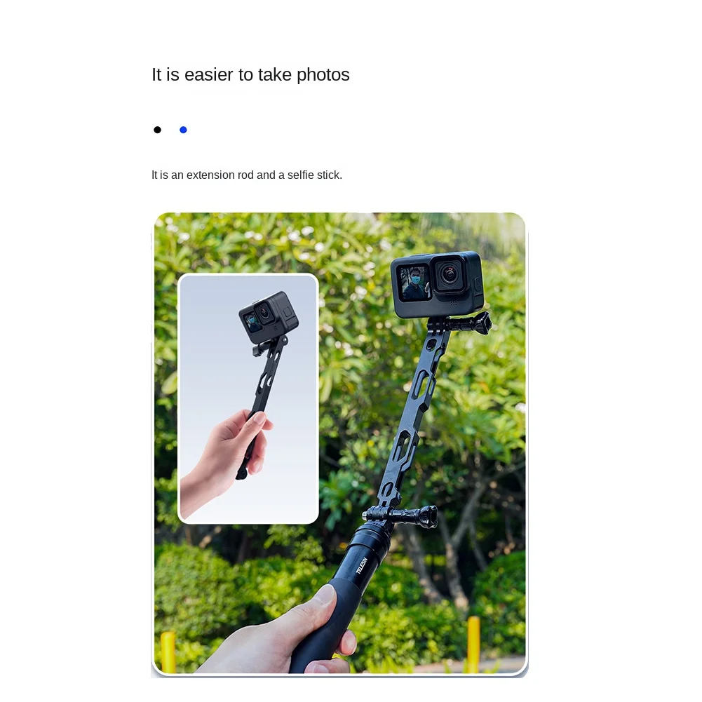 Alumīnija Sakausējuma Selfie Rokas Pagarinājums Roku Pagarinās Stieņa Turētājs Gopro 11/10/9/ 3. Darbība Action Camera Accessoires