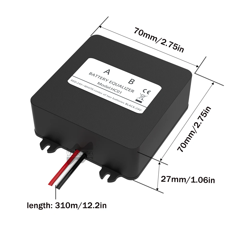 Ar LED Displeju Akumulatora Līdzsvarotāja Savienojumu 2X12V Akumulatora Sprieguma regulēšana Balansēšanas Akumulatora Spriegums