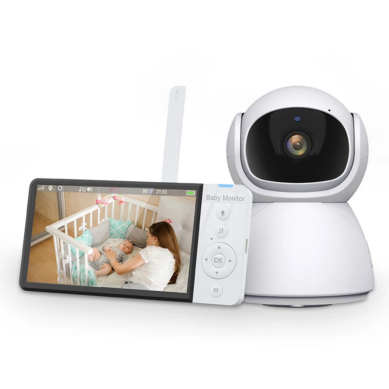 Baby Monitors 5.0 Collu Bezvadu Video Nav WiFi Nav APP Lejupielāde IPS Ekrāns ar Auklīti PTZ Kamera 2-way Audio VOX aijā, žūžū ABM700