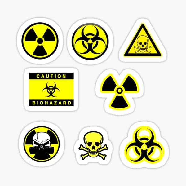 Bioloģiskās bīstamības brīdinājuma Kodolieroču S 5GAB Auto Uzlīmes Mākslas Smieklīgi Telpā Ūdens Pudelēs, Motociklu Drukāt Sienas Dzīvojamā Istabā Bufera Cute Karikatūra