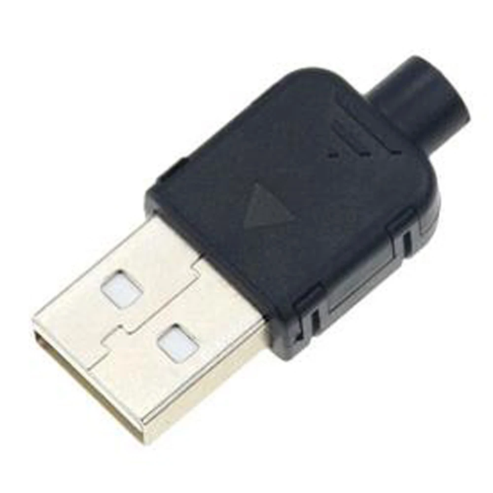 Datu Savienojumu DIY USB Plastmasas Apvalks Melns 4 Pin USB Ligzda Vīriešu USB USB Adapteri USB 2.0 Savienotājs
