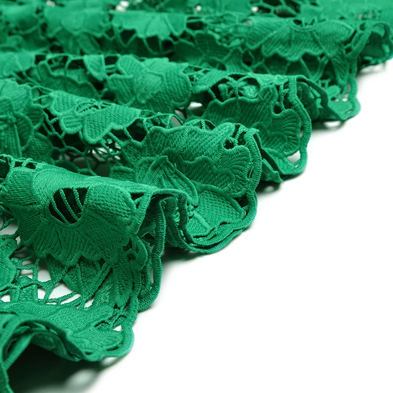 Dizainers Vasaras Dobi Izšuvumi Mežģīņu Kleitas, Sievietēm, Puse Zaļā Vestidos 2023 bez Piedurknēm Midi Svētku Drēbes Femme XXL