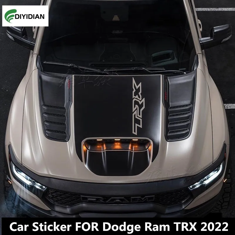 Jaunas Auto Uzlīme PAR Dodge Ram TRX 2022 Izskatās Kapuci, Melns, Modificētu Modes Sporta Decal Finieris