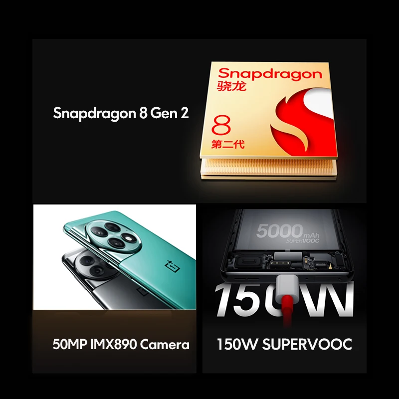 KN Versiju OnePlus Ace 2 Pro 150W SUPERVOOC 12 GB un 256 gb Snapdragon 8 Gen 2