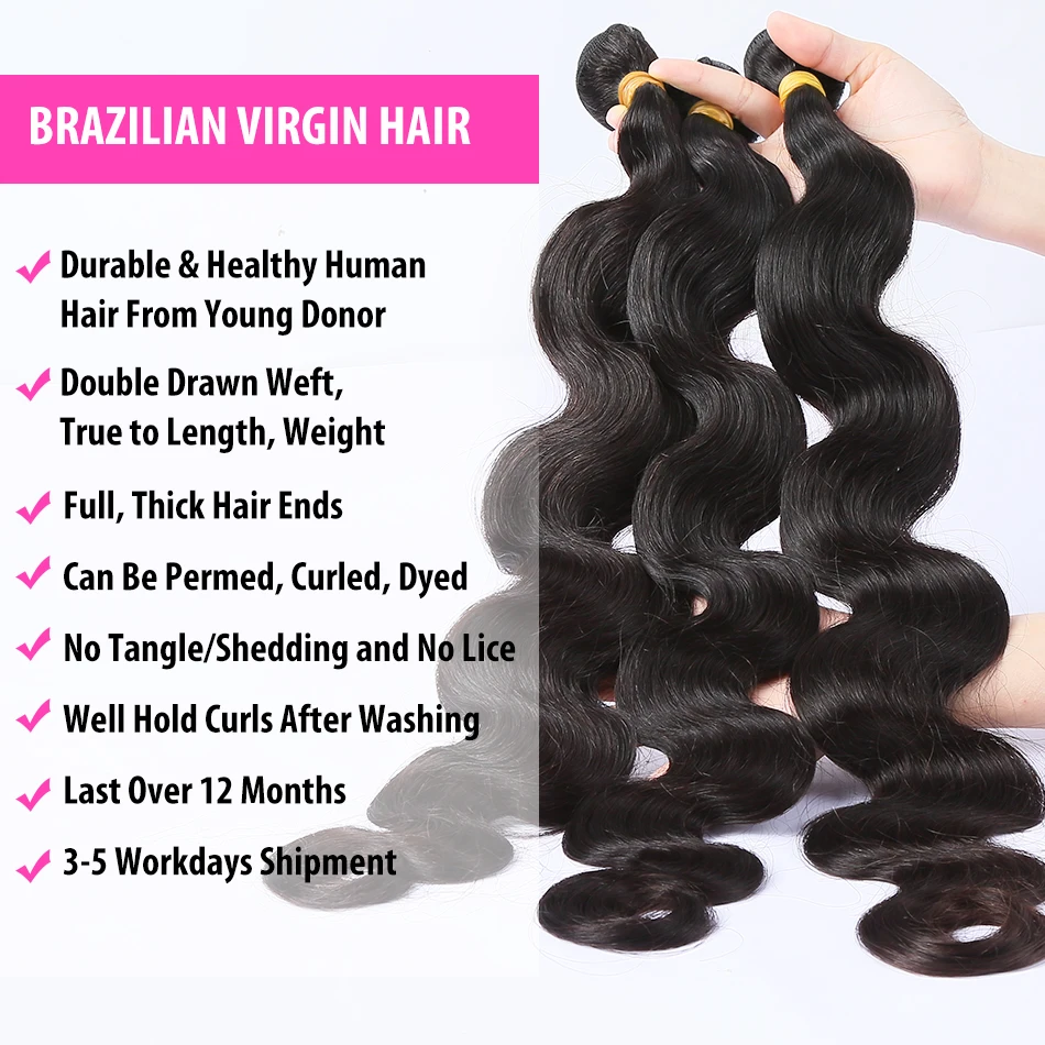 Malaika 28 30 32 collu brazīlijas matu aust body wave 3 4 pakas ar Slēgšana 4x4 Remy Human Hair Komplektā Ar Slēgšana