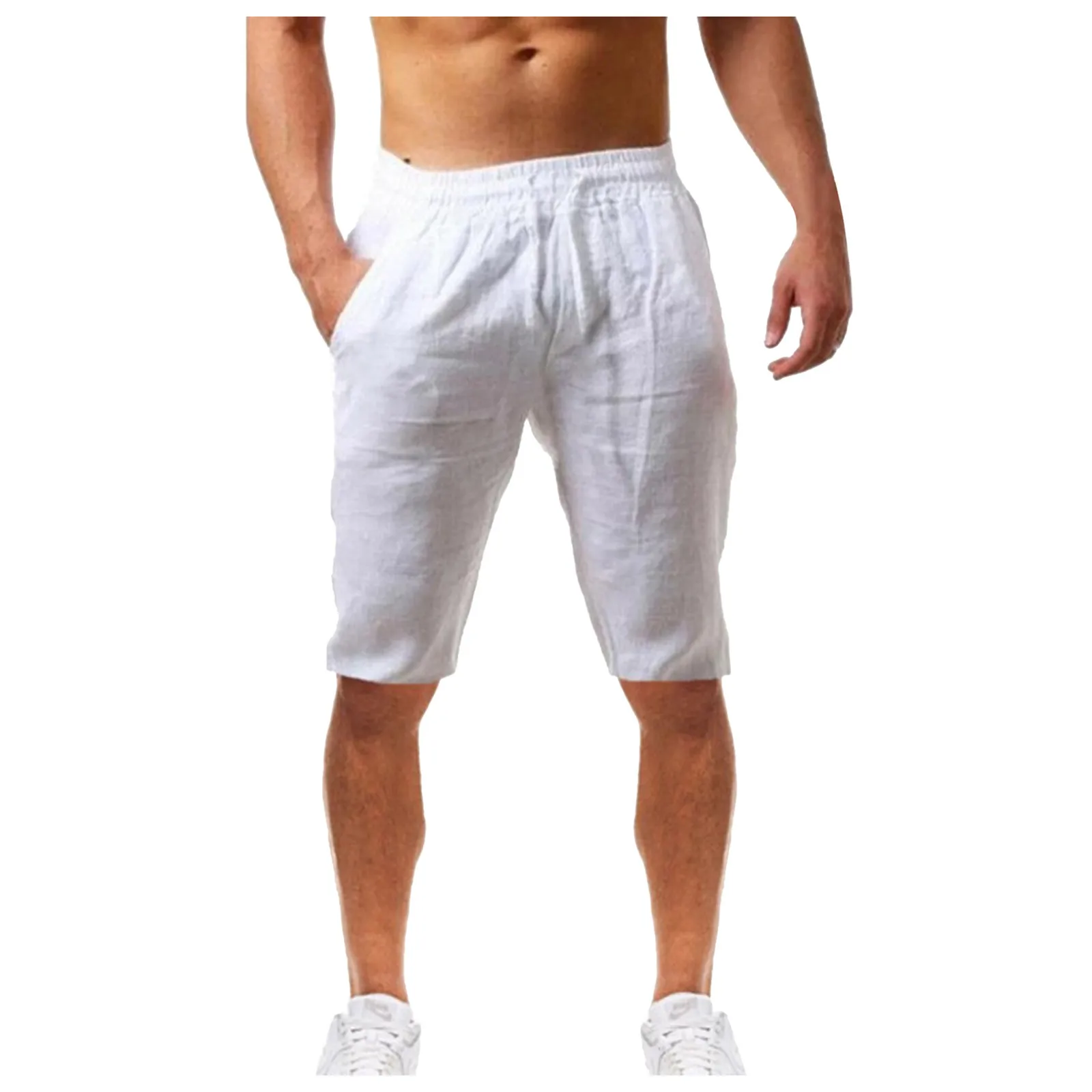 Mākslīgās Kokvilnas Veļa Šorti Havaju Beachwear Riepas Vasaras vienkrāsainu Vīriešu Bikses Elastīgs Viduklis Zaudēt Pludmales Pantalones Cortos