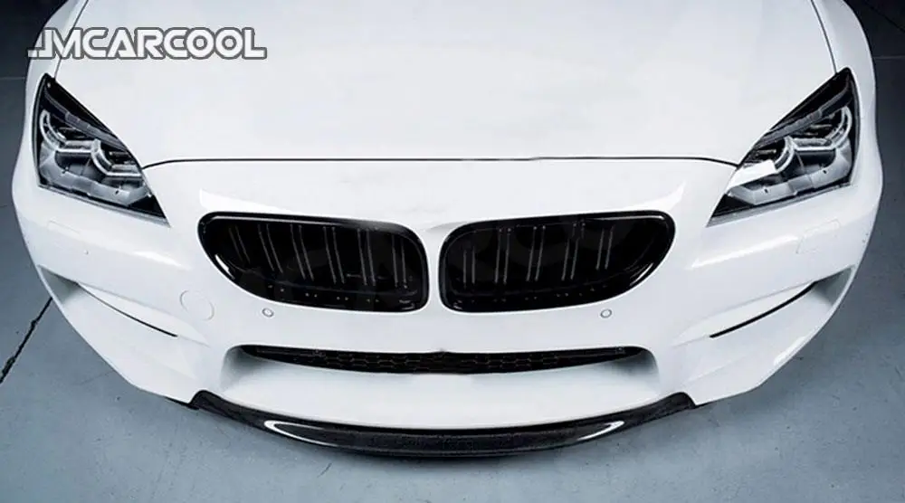 Oglekļa šķiedras Melnas Priekšējā Bufera Lūpu Spoileris der BMW 6 Series F06 F12, F13 M6 2013 2014 2015 2016 2017 2018