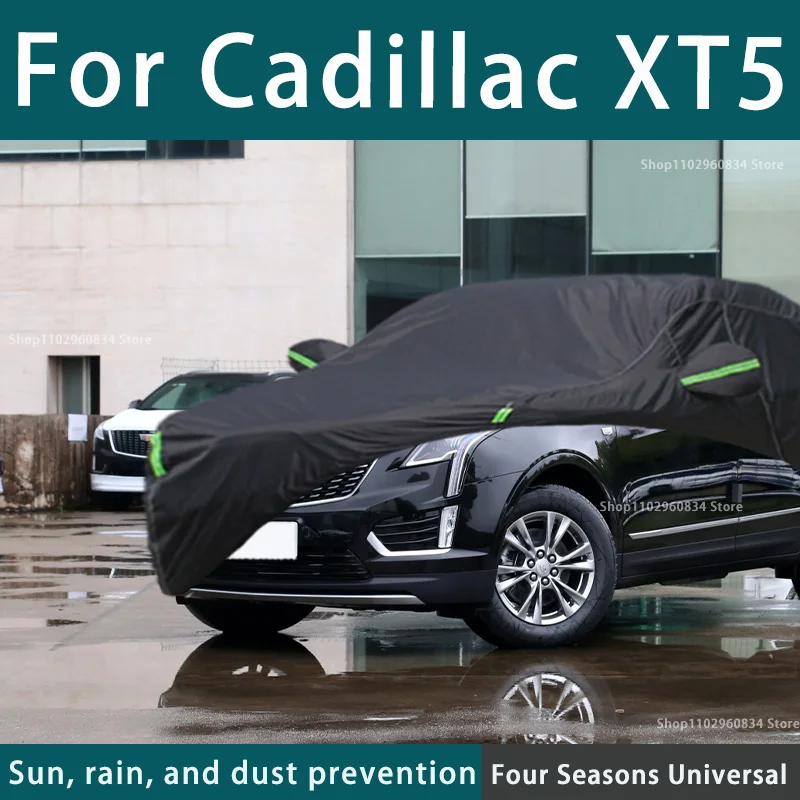Par Cadillac XT5 210T Pilnu Auto Pārsegi, Āra Saules Uv Aizsardzību, Putekļi, Lietus, Sniega Aizsardzības Auto Segtu Auto Melns Segt