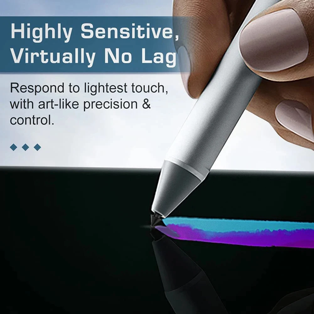 Par Microsoft Surface Pen Irbuli Iet Pro7/6/5/4/3 Elektronisko Pildspalvu 4096 Spiediena Līmenis ar Tip Nosūcējs+Gals -Melns