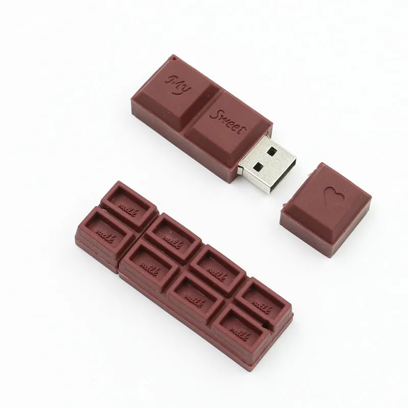 Pen Drive Šokolādes Karikatūra USB Flash Drive 16.G 64G 32G 4G 8GB Flash Atmiņa PenDrive Stick, Memory Stick Radošo Jaukā meitene Gif