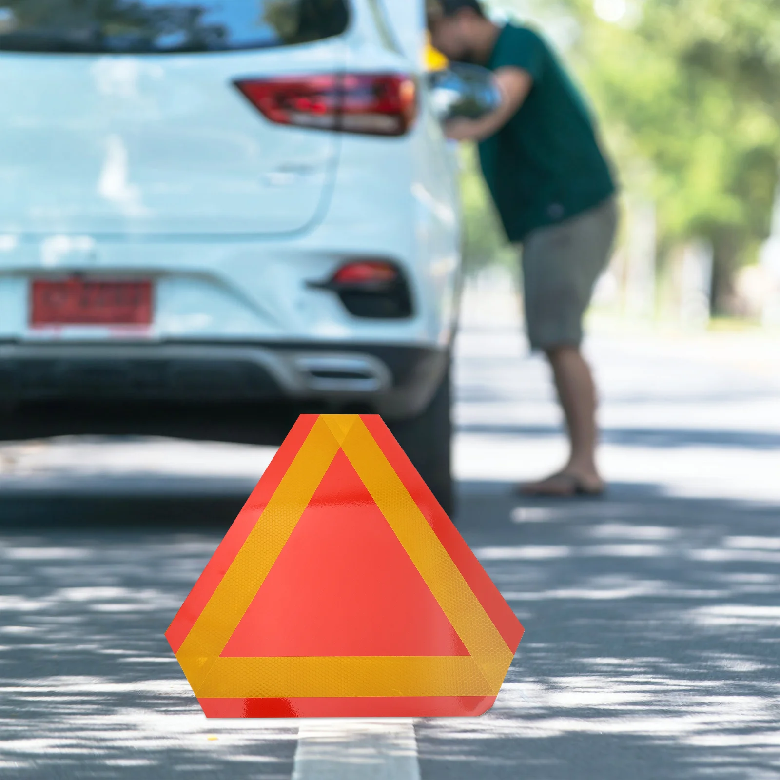 Piederumi Transportlīdzekļa Trīsstūris Drošības Zīme, Auto Aksesuāru Lēni Pārvietojas Brīdinājuma Zīmes Atstarotāji Emblēmu
