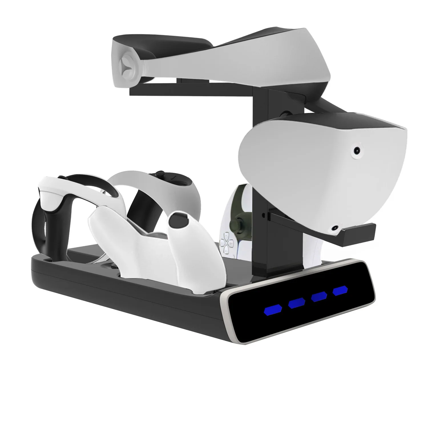 PS VR2 Dual Kontrolieris Uzlādes Doks VR Brilles Konsoles Uzglabāšanas Stends, PS5 Spēli Rokturi Uzlādes Bāze Ar Displeja apgaismojumu