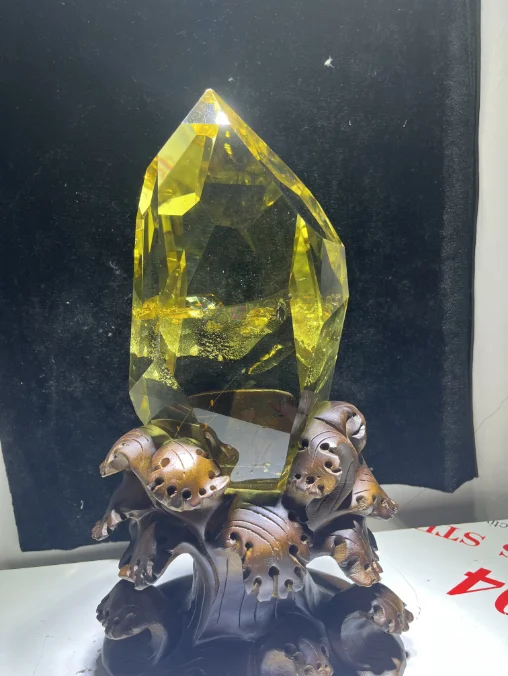 Retas augstas kvalitātes citronu crystal Tower dabas tīru, caurspīdīgu dzeltenu kristāla enerģijas punktu 4.2 kg