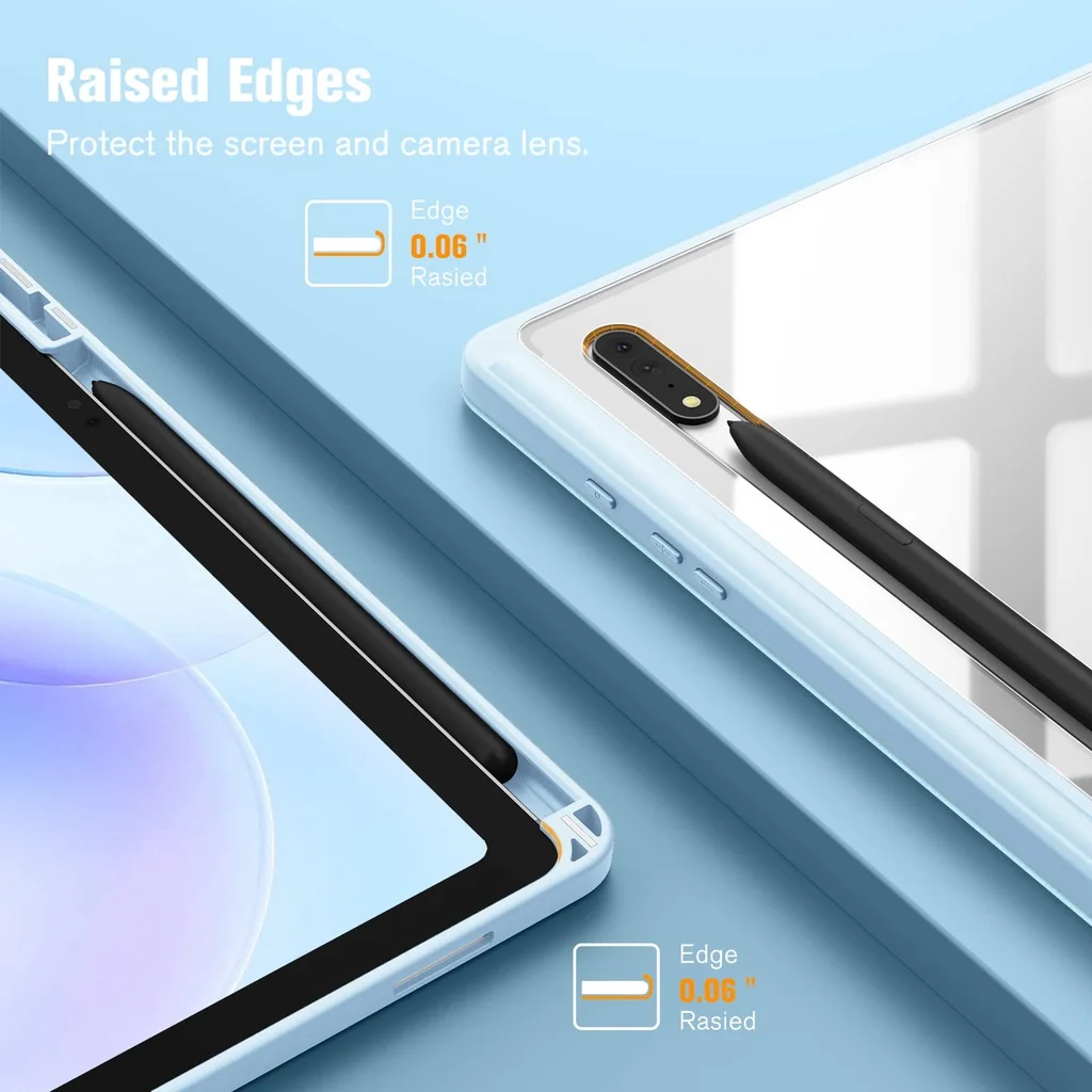 Samsung Galaxy Tab S8 S9 Plus S7 FE 12.4 Gadījumā Pārredzamu Tablete Vāks Cilnes S8 S9 S7 11