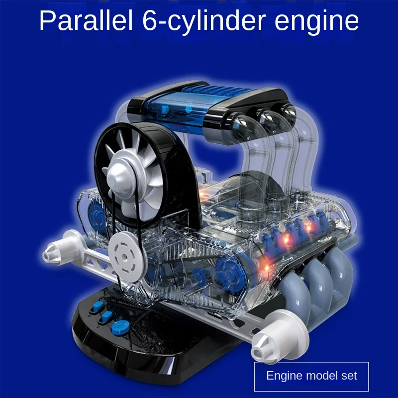Sešu Cilindru Auto Dzinēja Modelis F6 StartableModel DIY Montāžas Komplekts Dāvanu Zēni Meitenes Izglītības Rotaļlietas
